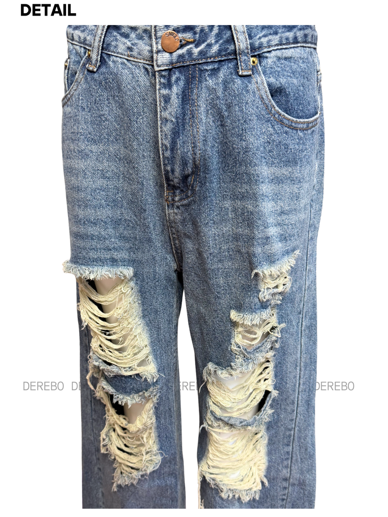 Vintage open wide denim pants