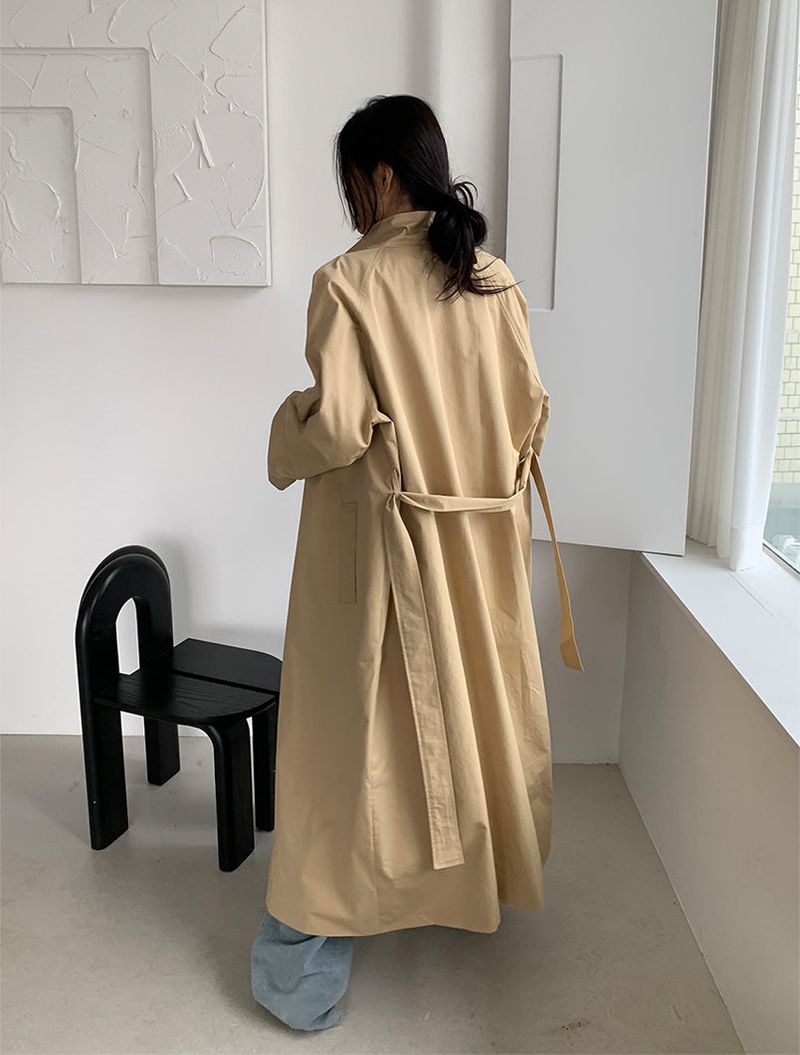HIGH NECK MAXI TRENCH COAT (3C)