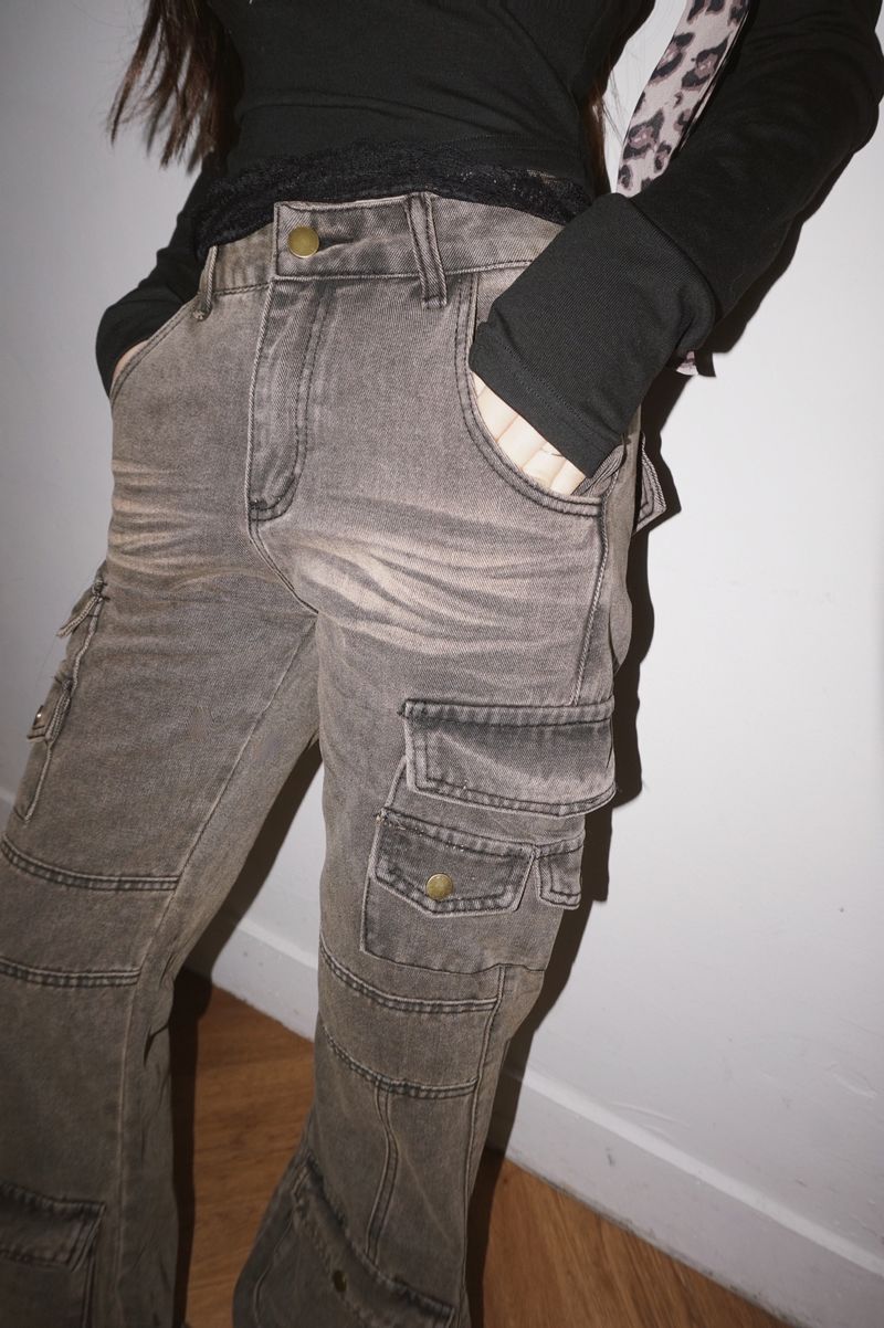 Pocket Semi Bootcut Denim Pants