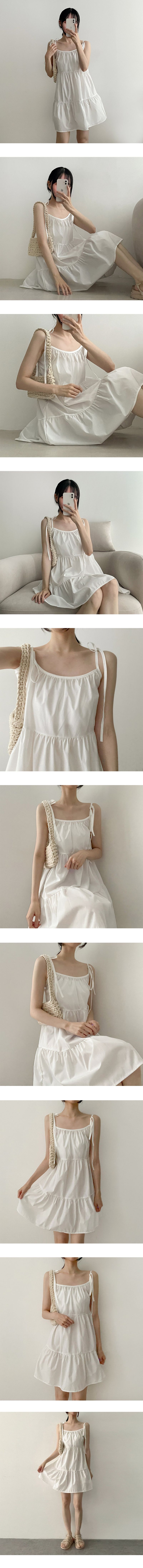 Echiribbon String Sleeveless Mini Cancan Dress