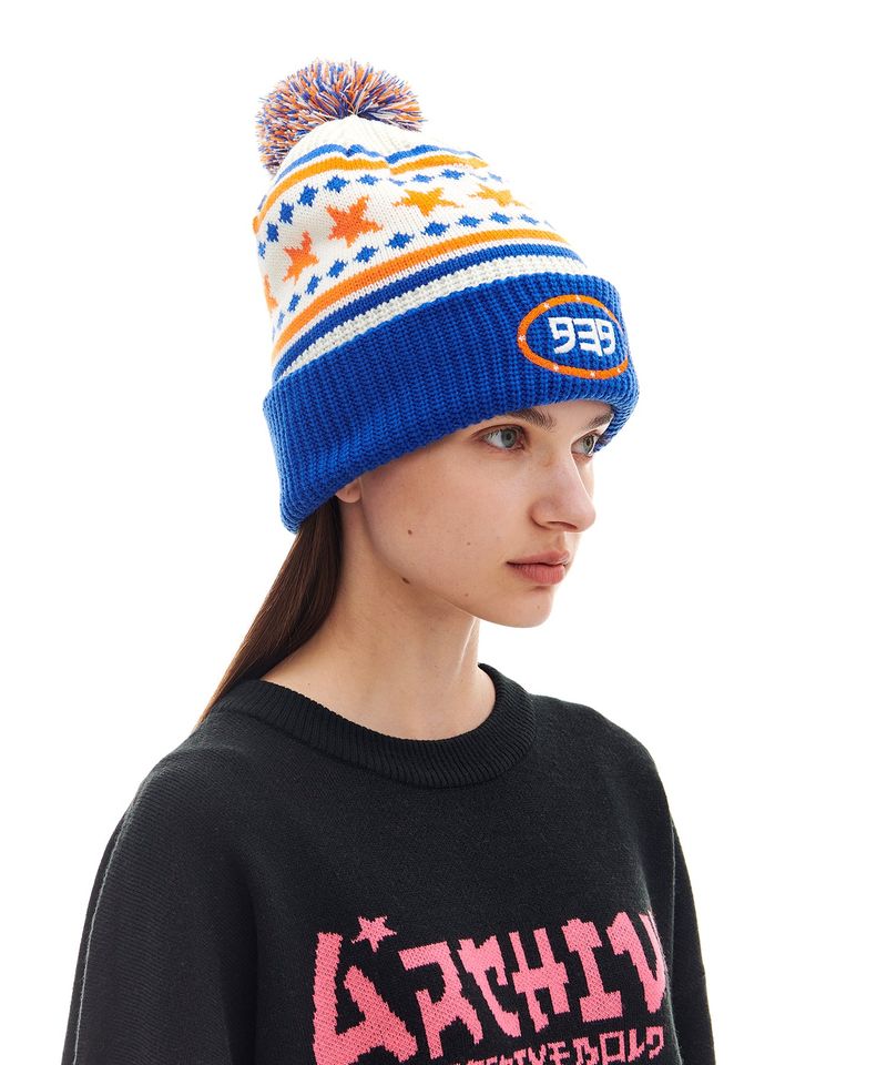939 TYPE J POMPOM BEANIE (IVORY)