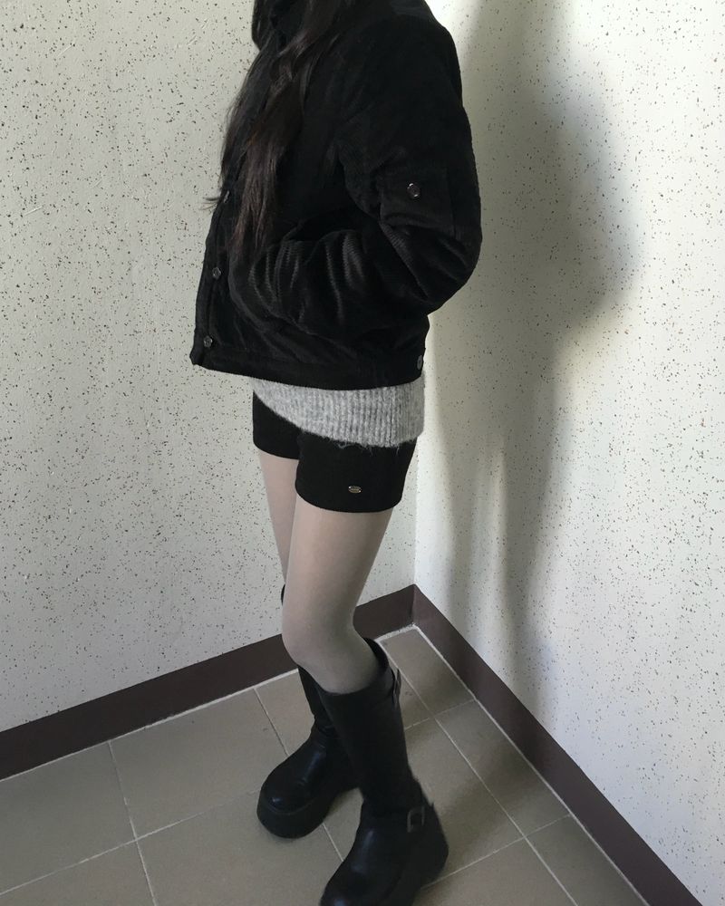 Layered knit pants