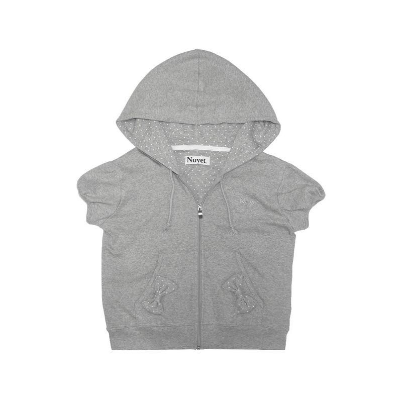 Nuyet（ヌエット）の「 Puffed sleeve dot hoodie _ Grey（Tops）」