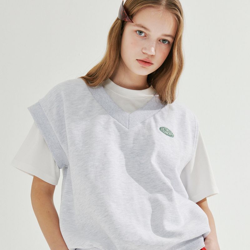 Between A and B(ビットウィーンエーアンドビー)の「UNBALANCED SWEATER VEST_WHITE MELANGE(Tops)」