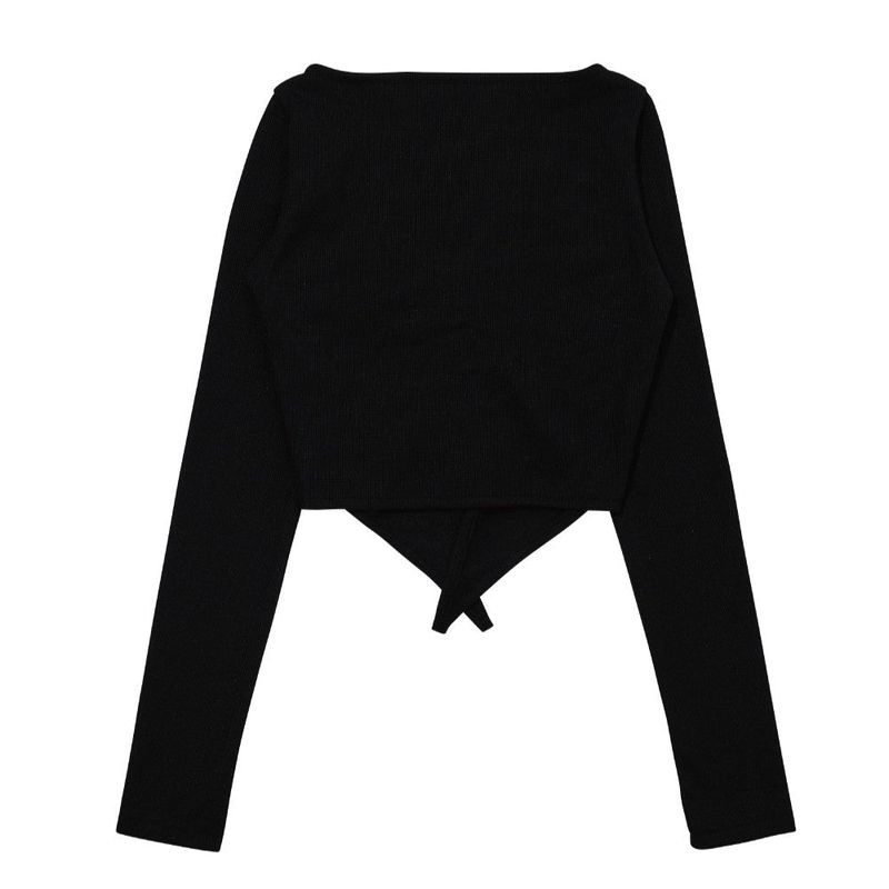 LILY SHIRRING STRING TOP_BLACK