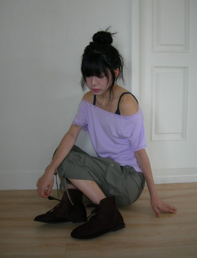Elise Nylon Wide Capri Bermuda Pants