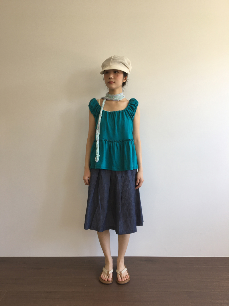 Meadow punched frill sleeveless top (2color) 