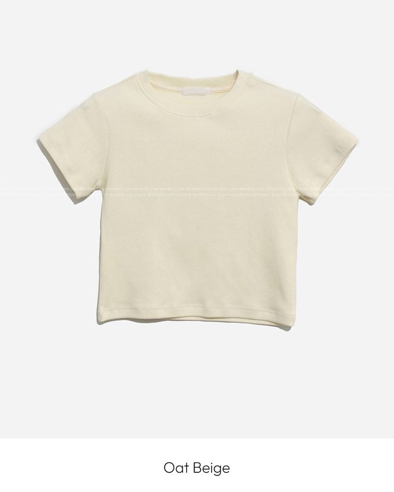 Fleece Crop Short Sleeve T-Shirt