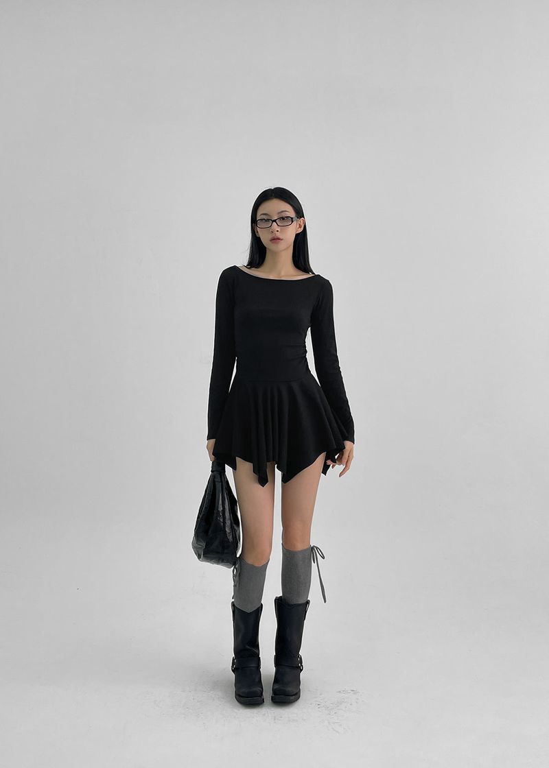 [MADE] Perry El Boat Neck Mini Dress