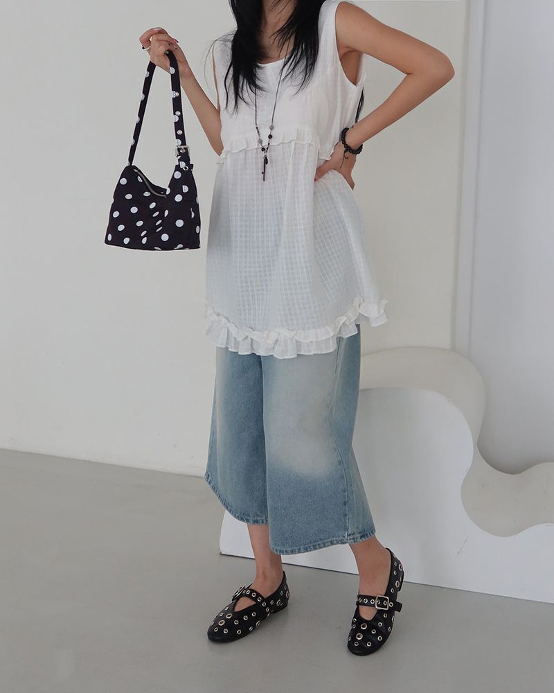 square frill mini-dress