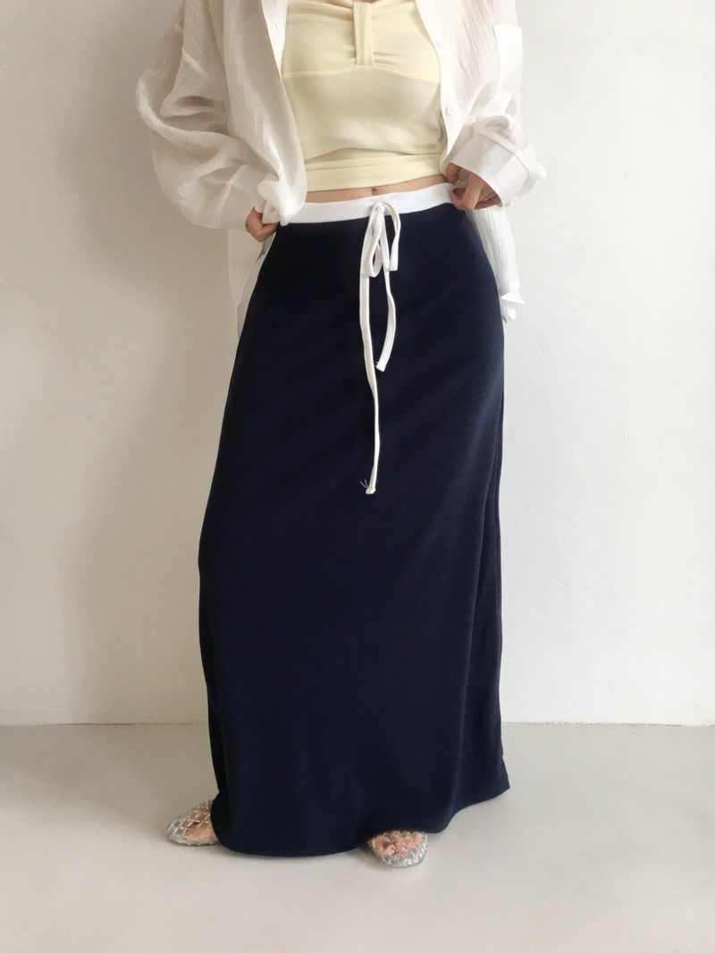 Salt line waist maxi skirt (4c)