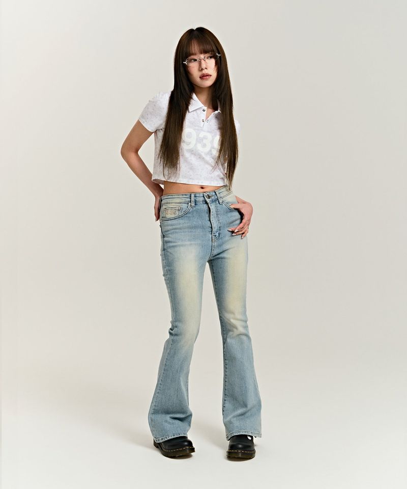 939 LOGO COLLAR CROP TOP (FLOWER)