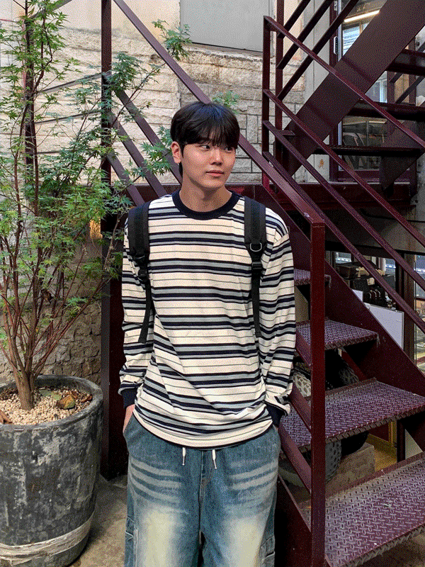 WHAT A LOOK（ワット ア ルック）の「Mari stripe long sleeve（Tops）」