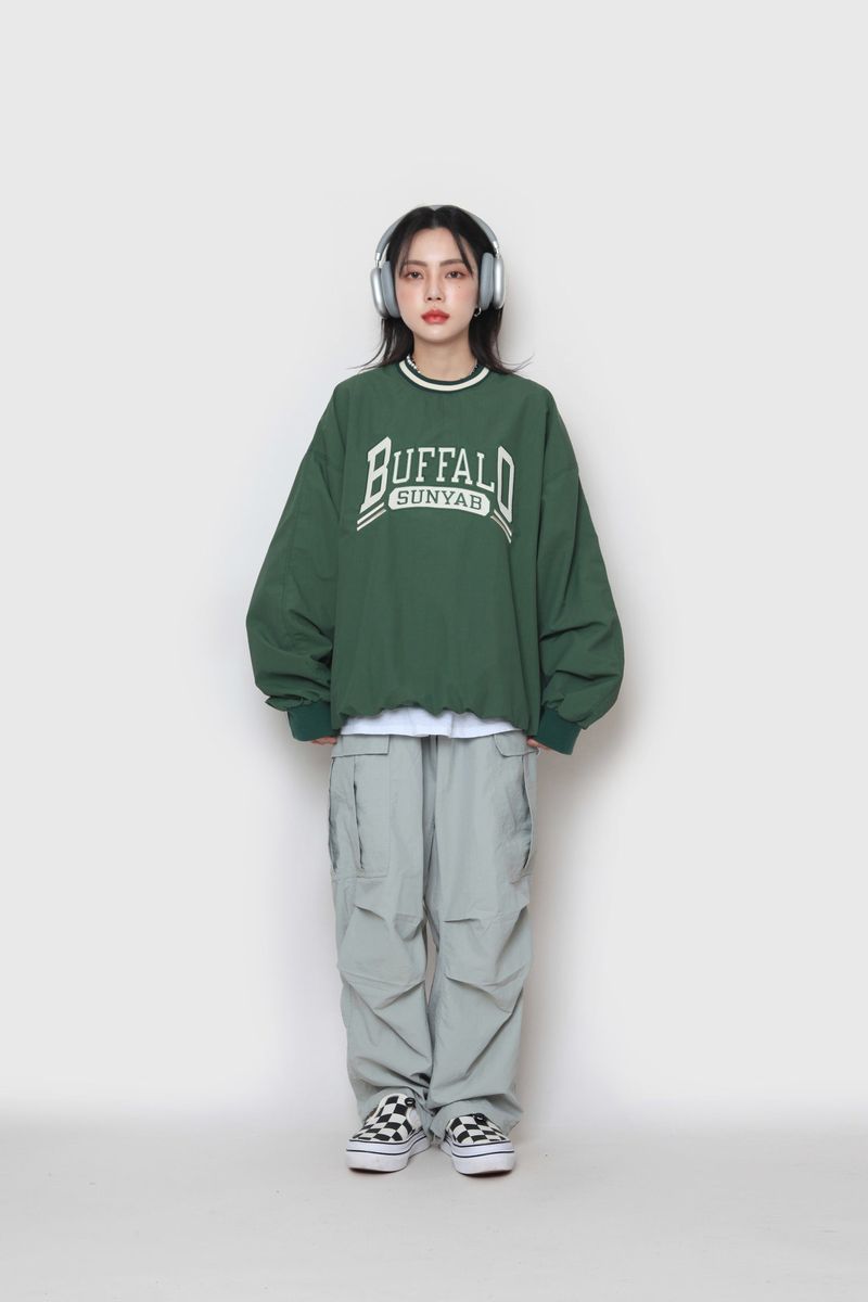 wide nylon cargo pants