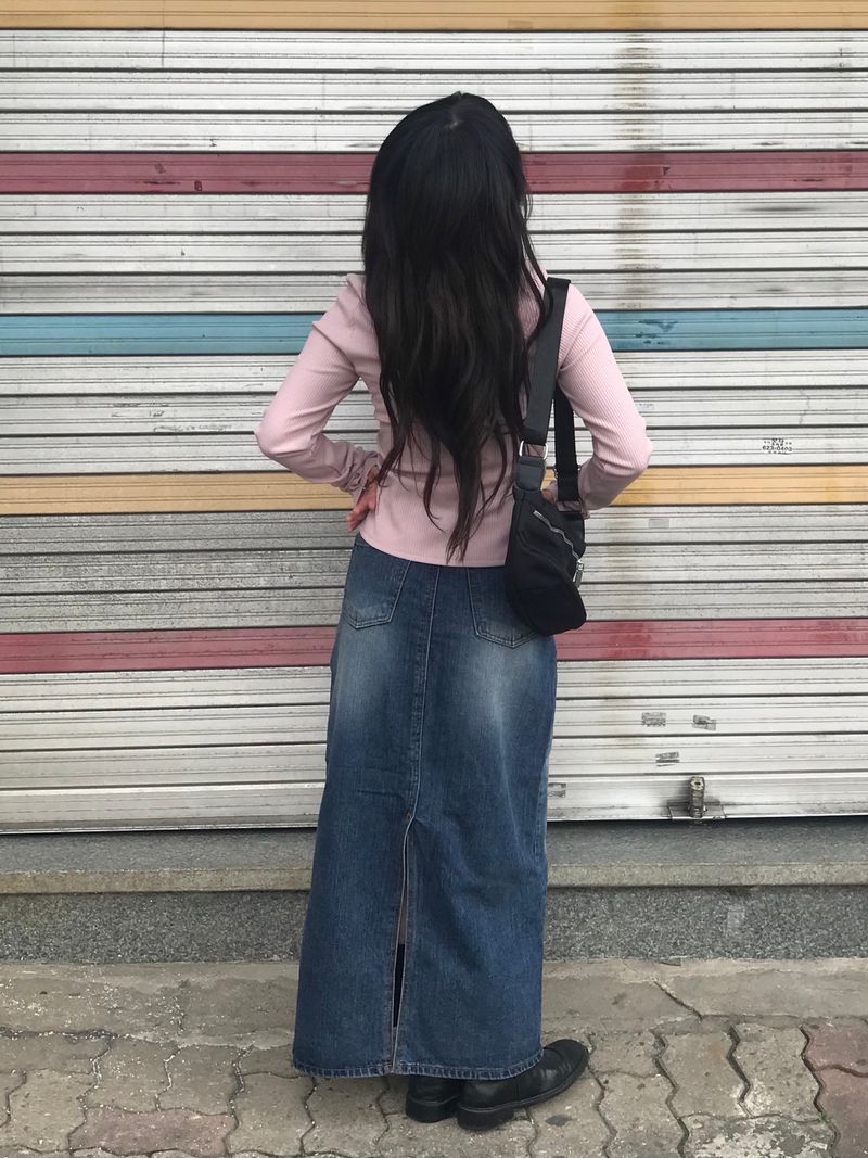 Walter denim long skirt