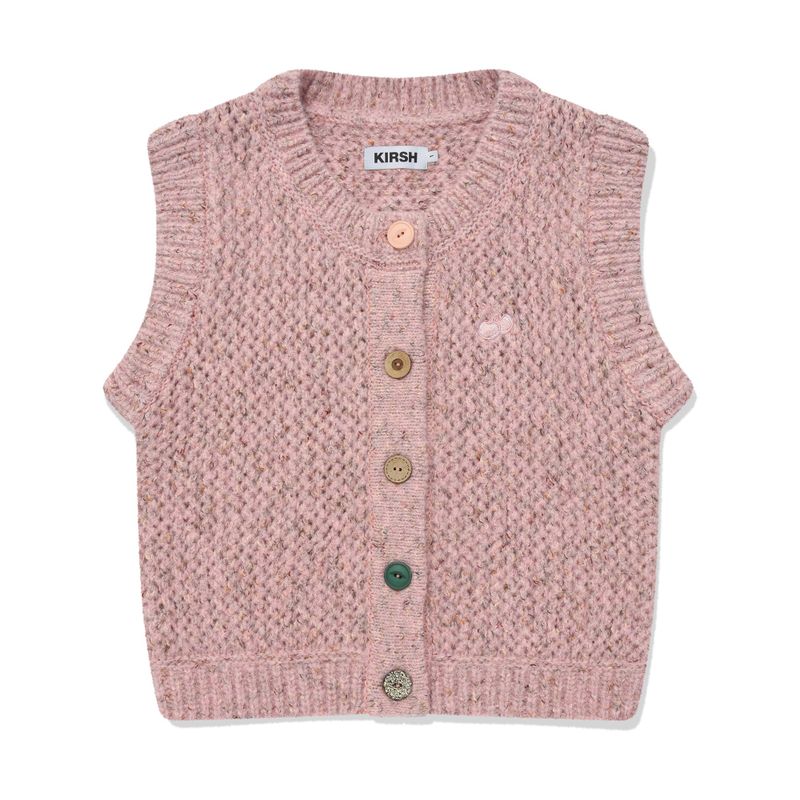 KIRSH（キルシー）の「BUTTON POINT CROP KNIT VEST [SALMON]（Tops）」