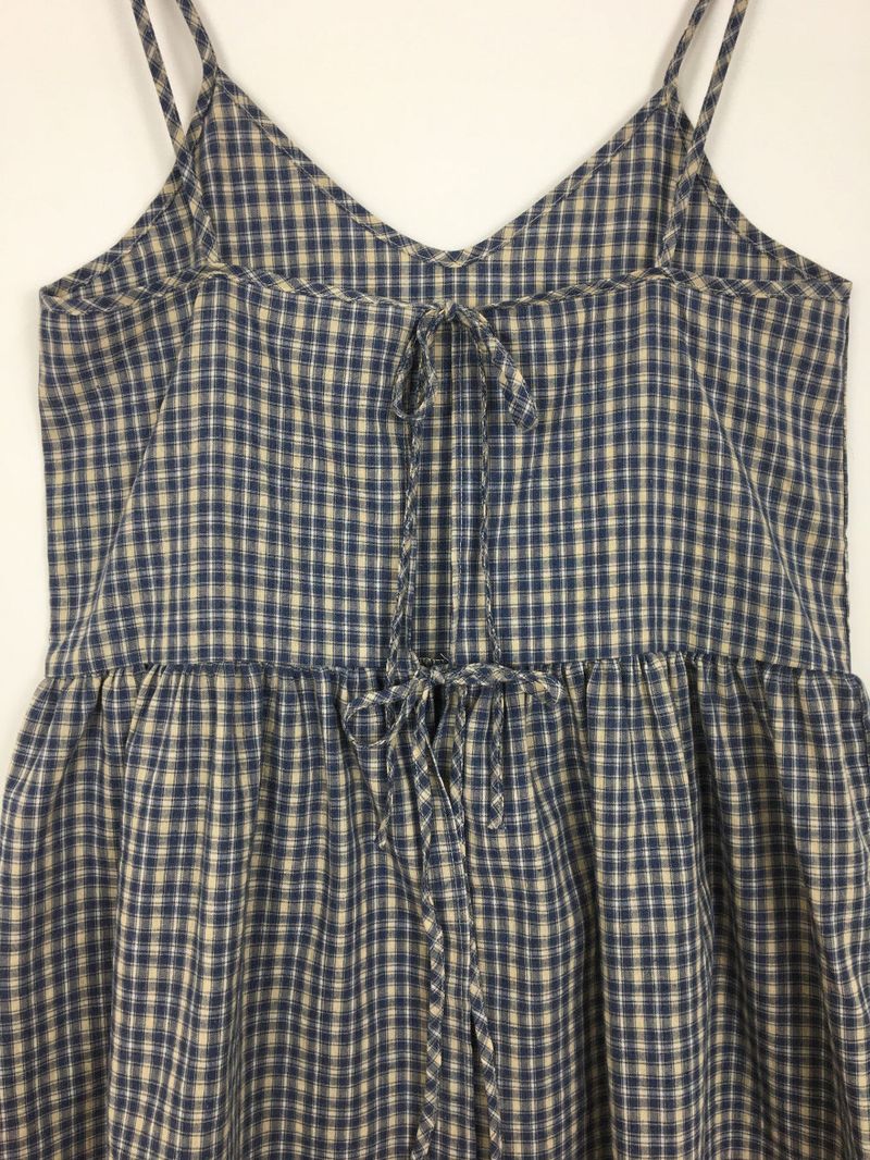 Plaid back strap one piece (2color)