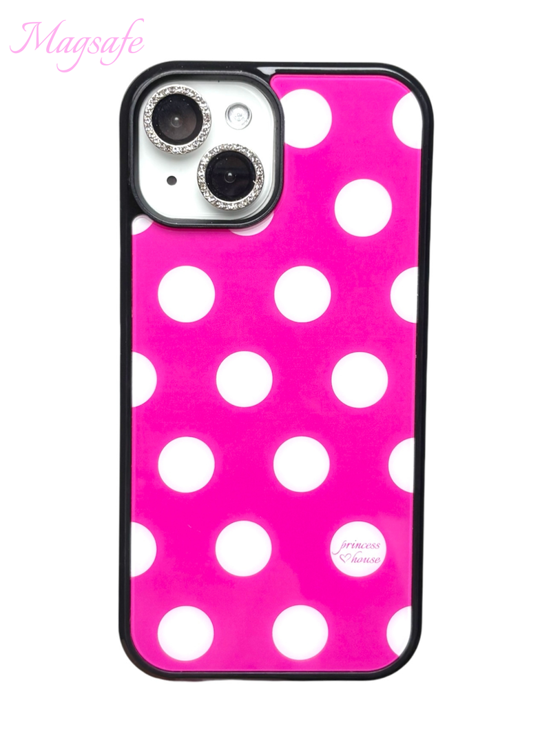princess house(プリンセス ハウス)の「Candy bonbon phone case (Cherry pink) - black glass - magsafe(Smartphone Accessories)」