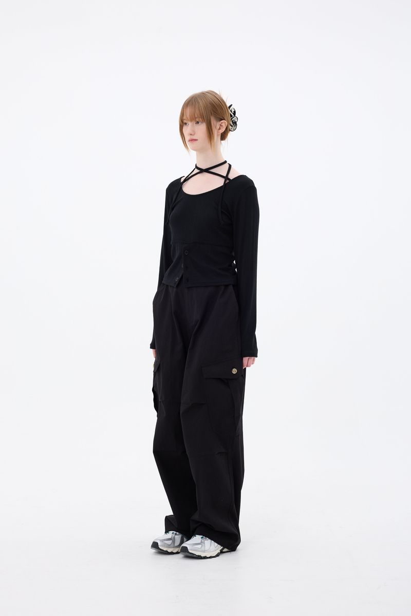LUNA WIDE PANTS / BLACK