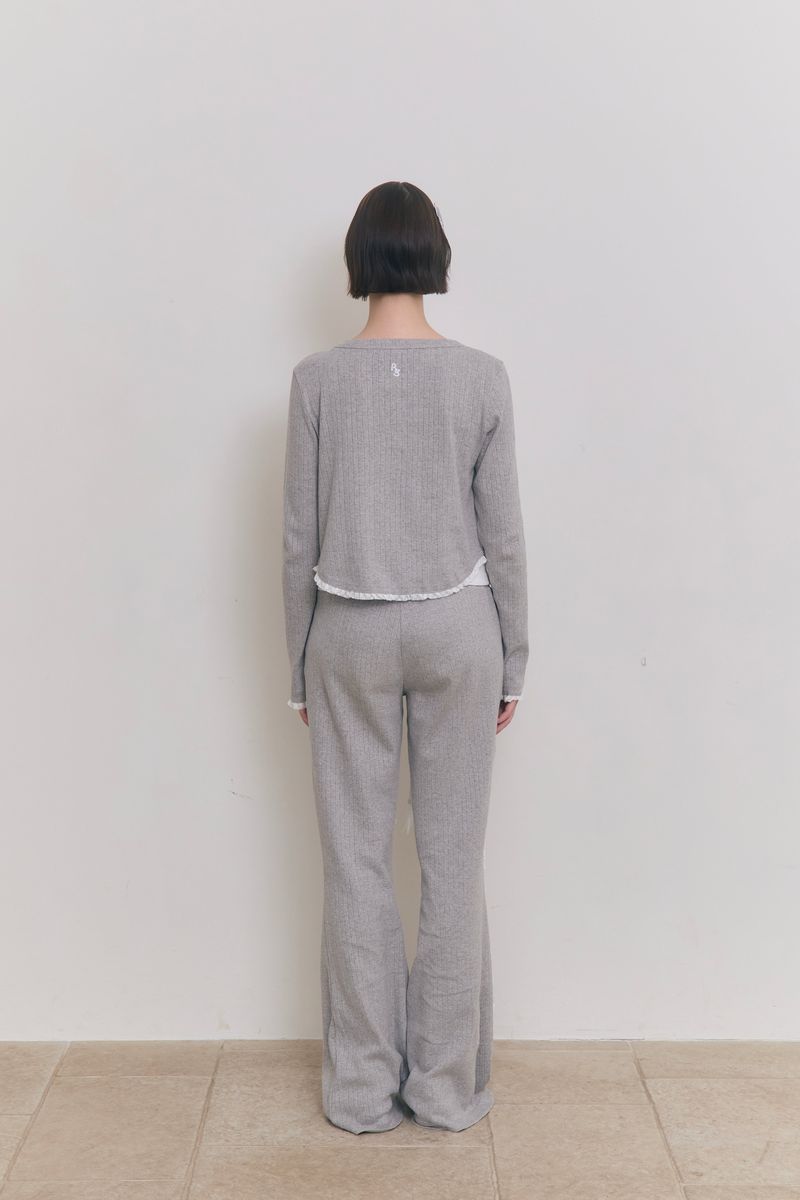Sweet Dreams Lace Flare Pants (Gray)