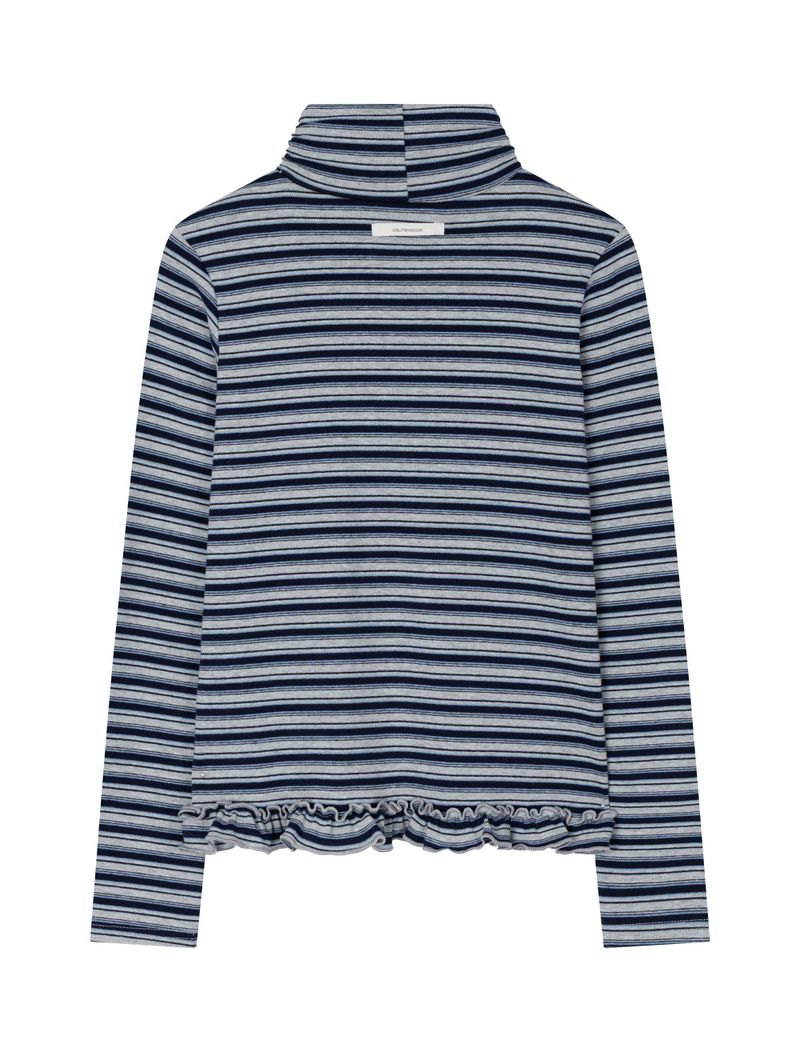 STRIPE TURTLENECK TEE(NAVY)