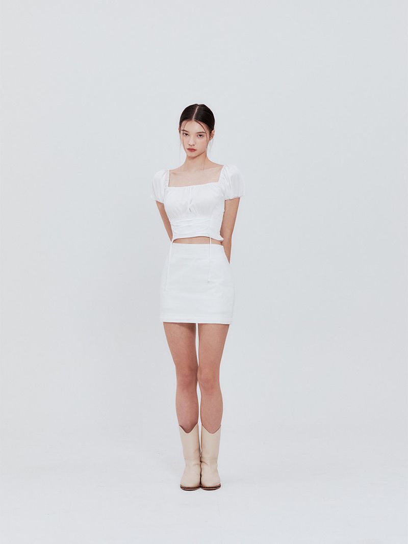 Corset crop blouse (white)