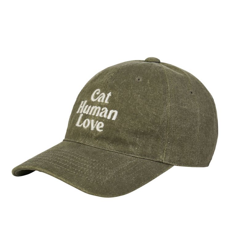 Human & Cat(ヒューマン&キャット)の「CAT HUMAN LOVE PIGMENT BALL CAP_KHAKI(Hats)」