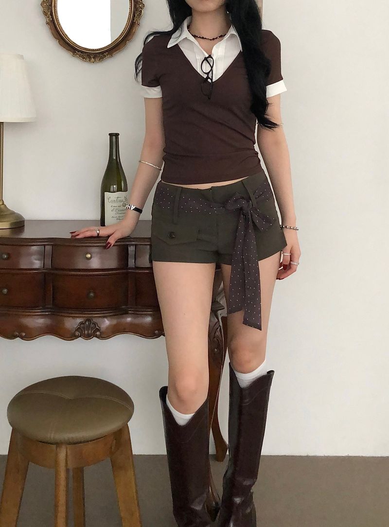 Dot Scarf Set Pants