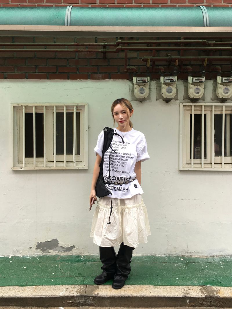 Roti Nylon Midi Shirred Skirt (2c)