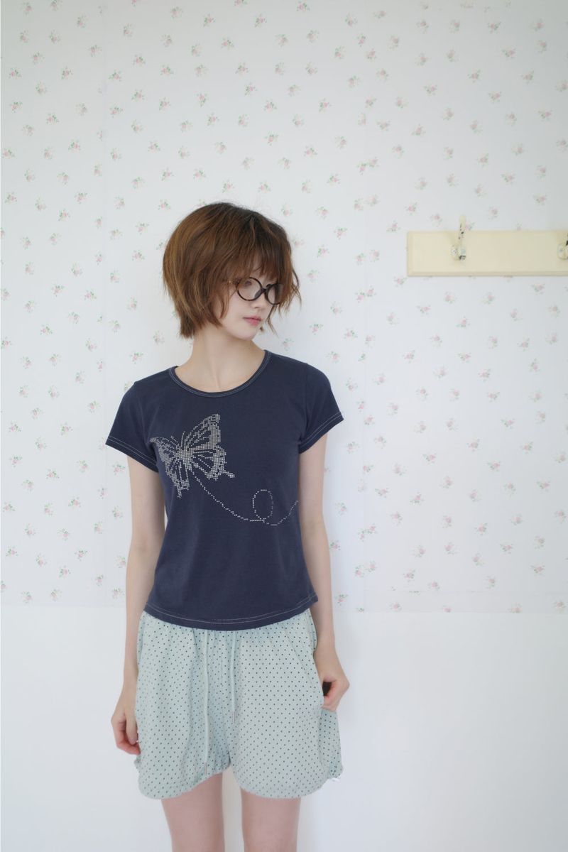 バタフライピクセルTシャツ（4color）