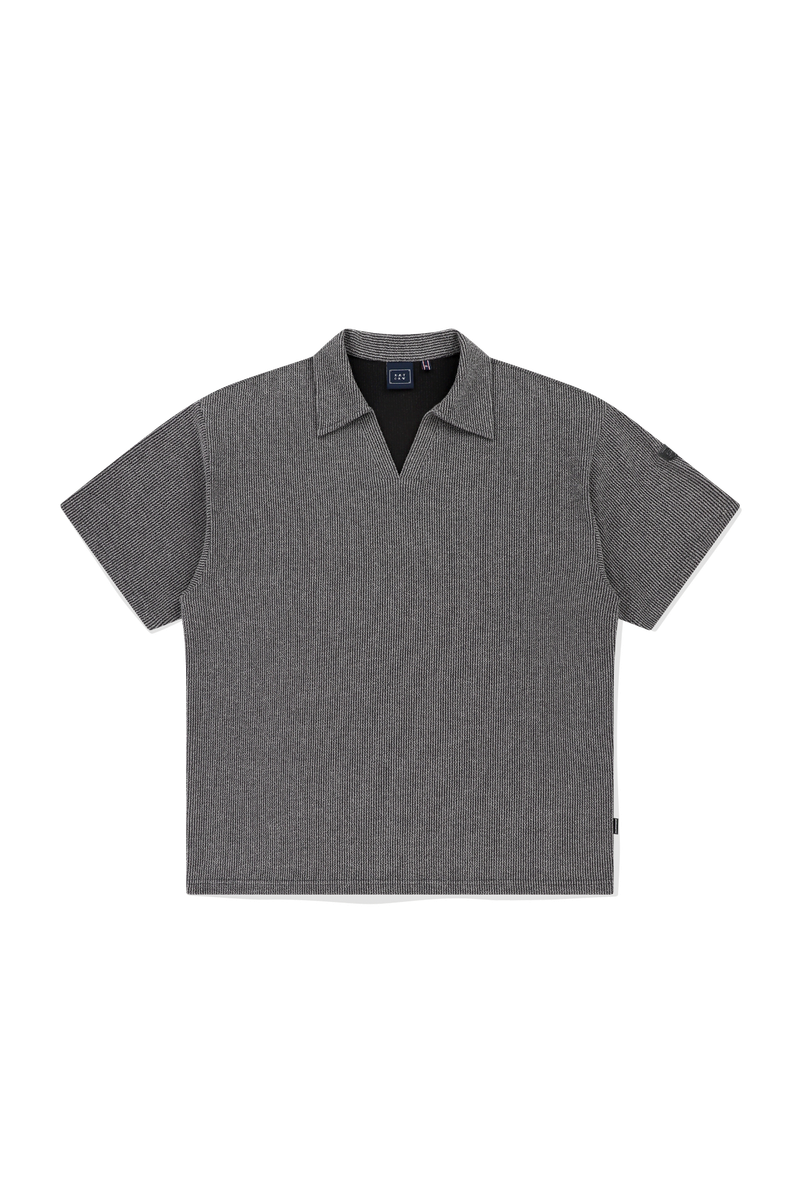 OPEN COLLAR POLO KNIT SHIRT