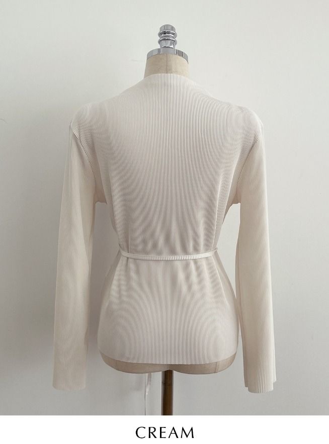 Serr Half-Neck Pleat Tee-Blouse (Strap Set)