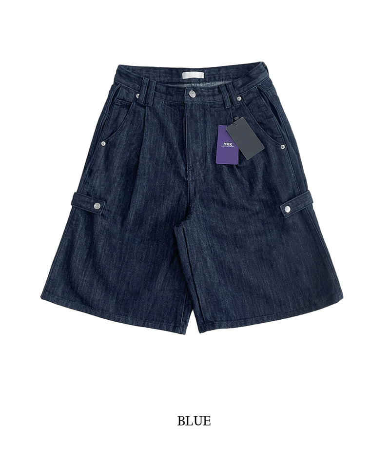 non-fade bermuda snap denim pants
