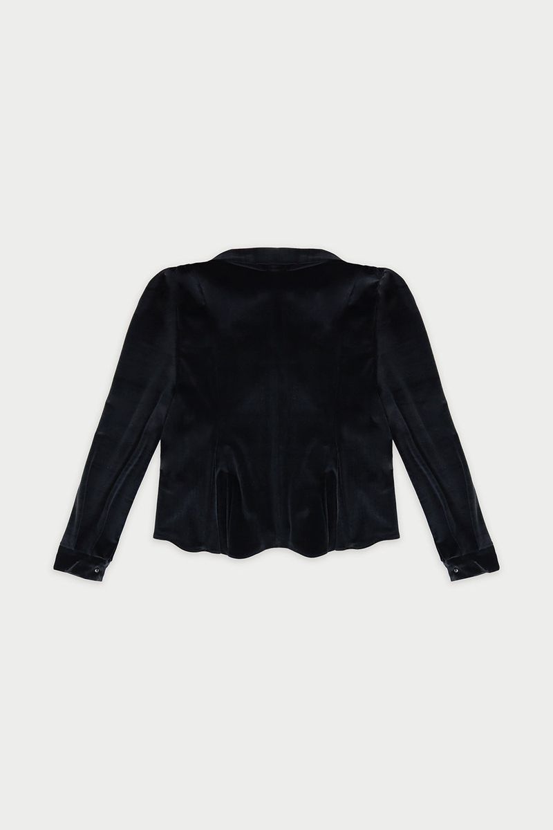 Velvet scarf blouse