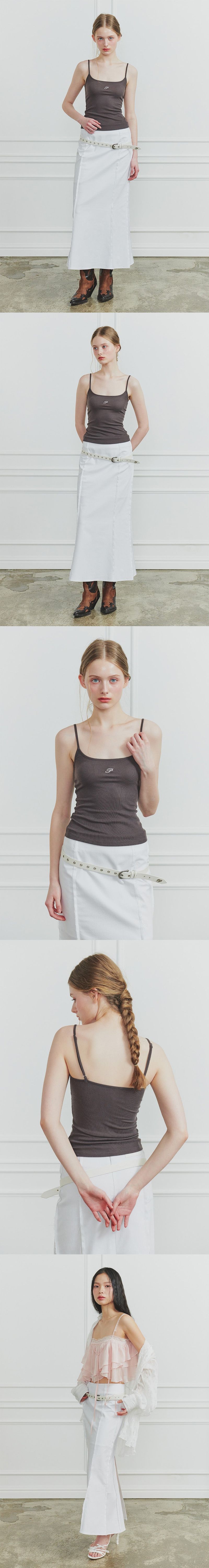 CINDY LONG SKIRT white