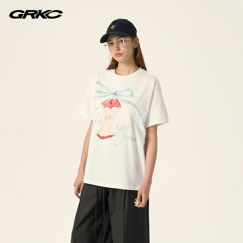 Relaxed T-shirt with an apple
