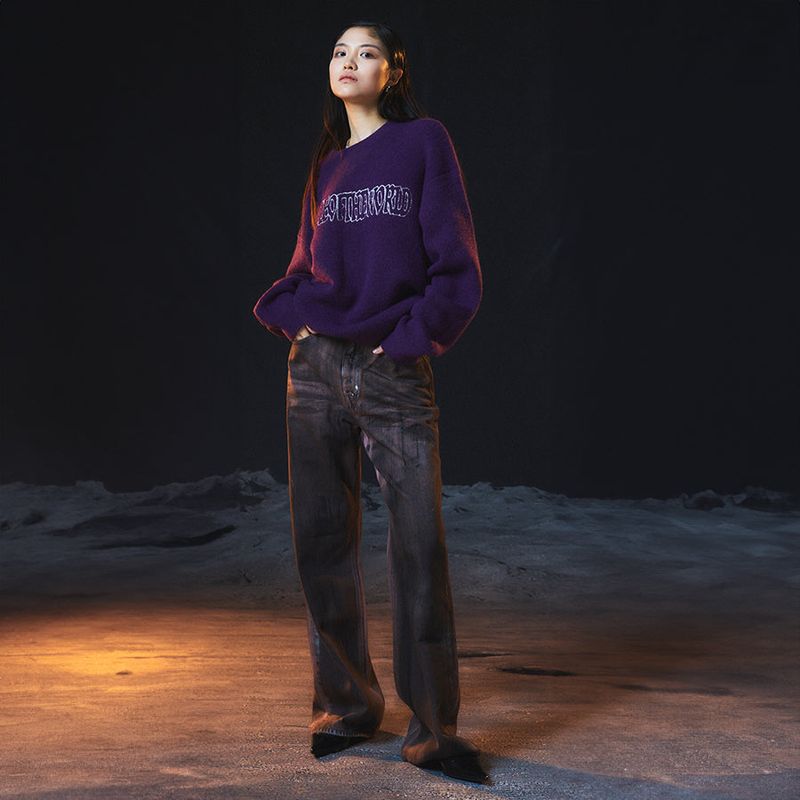 Oil-Washed Denim Pants