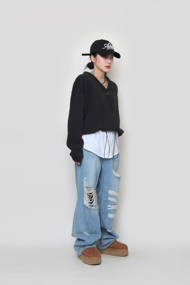vintage wide denim pants