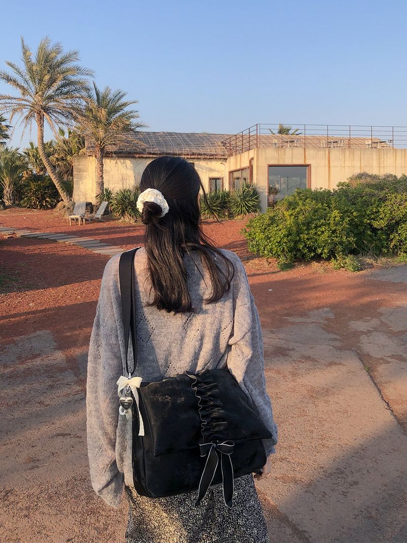 Ruffle envelope bag_black