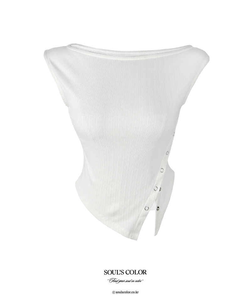 SOUL'S COLOR（ソウルズカラー）の「Jennifer Asym Snap Rib Top (3color)（Tops）」