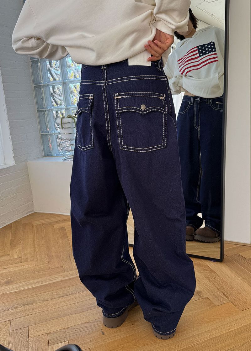 eon(イオエン)の「STITCH POCKET WIDE DENIM(Pants)」