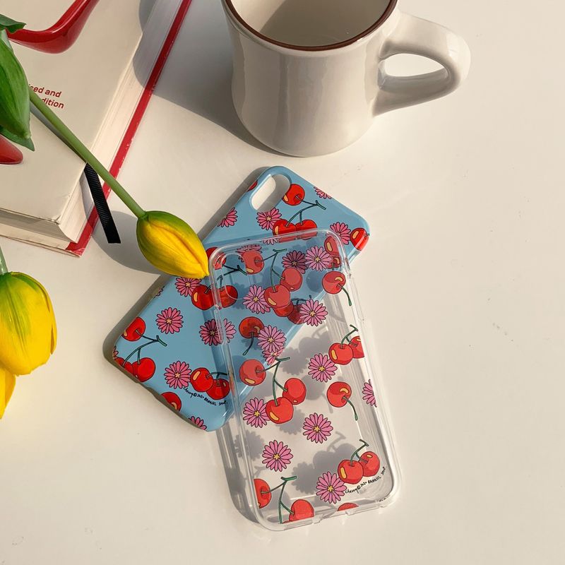 BANASIL SHOP（バナシルショップ）の「Cherry & Pink Daisy (Galaxy) Jelly Case（Smartphone Accessories）」