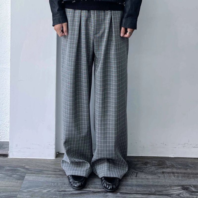 FADE MEET（フェードミート）の「Micro Check Draped Trousers（Pants）」