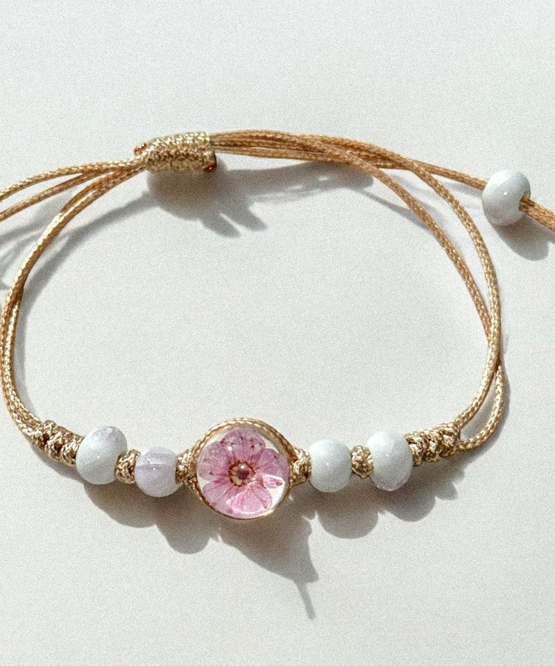 pink flower bracelet