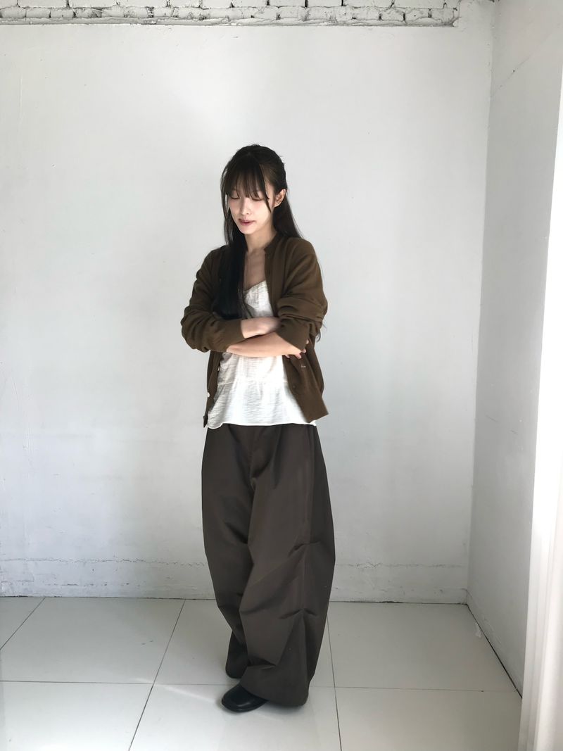 HASTA（ハスタ）の「ダブルピンタックパンツ (ブラウン)（パンツ）」
