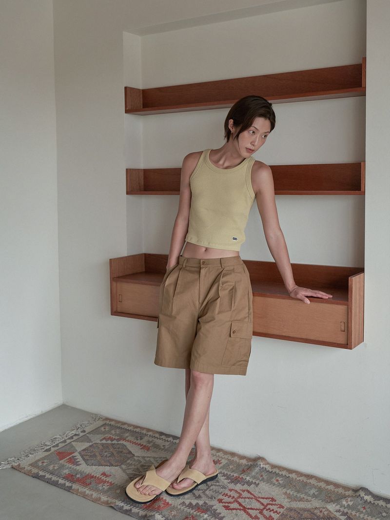 WAFFLE COTTON TOP [ LIME ]