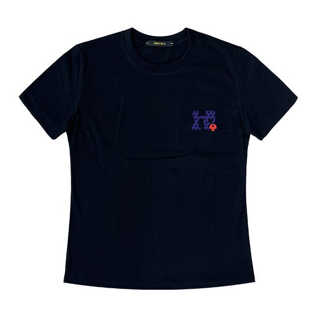 HOLY NUMBER 7(ホーリーナンバーセブン)の「DOT HOLY LOGO SLIM FIT SHORT SLEEVE TEE_BLACK&NAVY(Tops)」