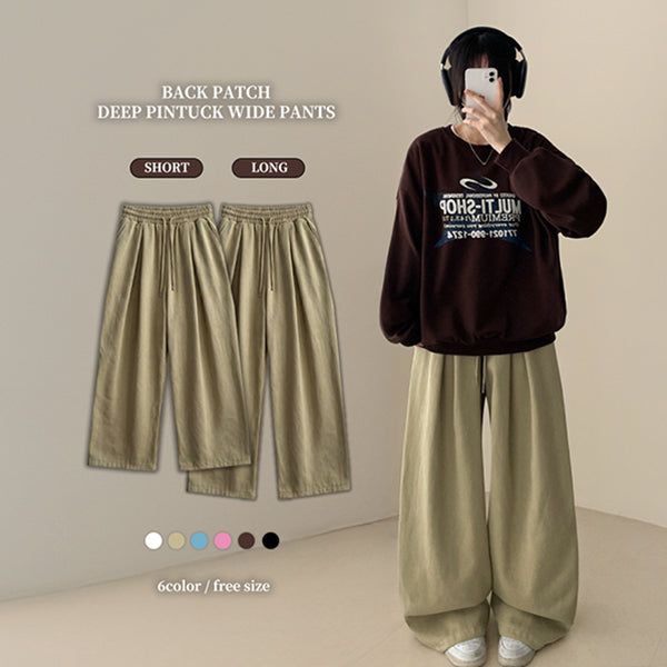 Millet Tantan Back Pocket Patch Pintuck Wide Pants[Long & Short]