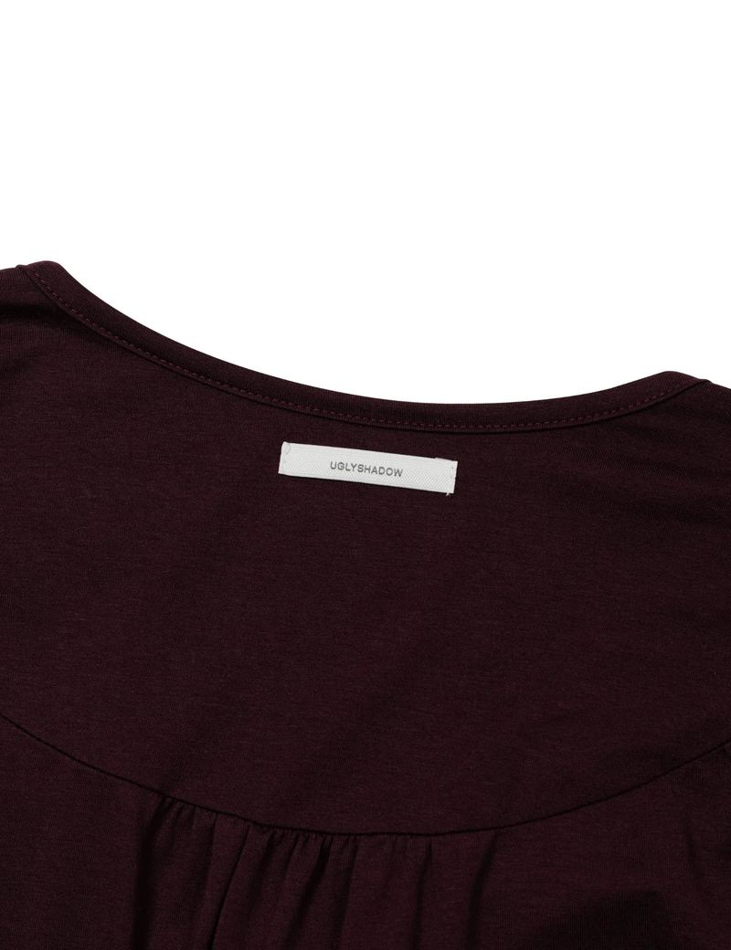 RUFFLE TIE TOP(BURGUNDY)