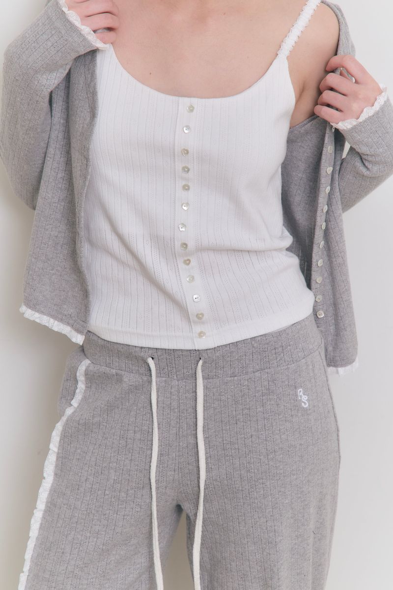 Sweet Dreams Lace Flare Pants (Gray)